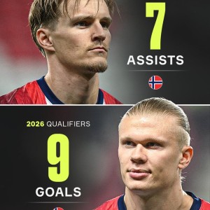 挪威双子星！哈兰德9球领跑世预赛射手榜，厄德高7助领跑助攻榜